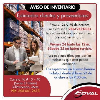 Inventario sede Villavicencio 24 y 25 de octubre