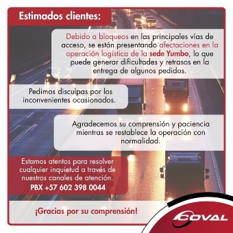 Afectaciones en la operación logística de la sede Yumbo.
