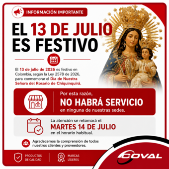 El 13 de julio es festivo en Colombia.