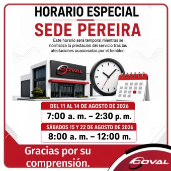📢 ¡Atención, Pereira! Horario especial en nuestra sede.