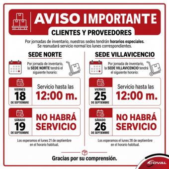 📢 Aviso importante para clientes y proveedores🚨